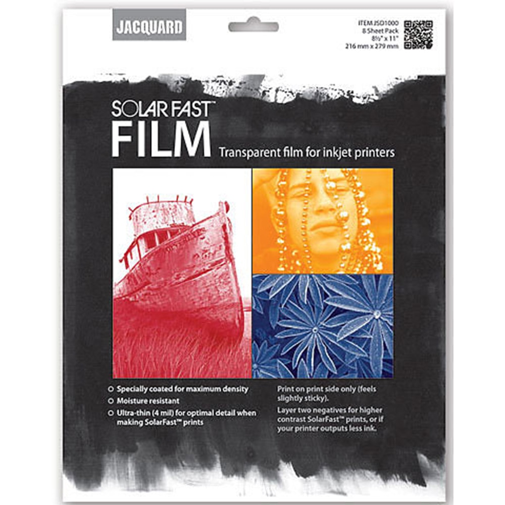 Jacquard, Fabric Supplies, Art & School, 8.5"x11", SolarFast, Film, 8 count, 3263